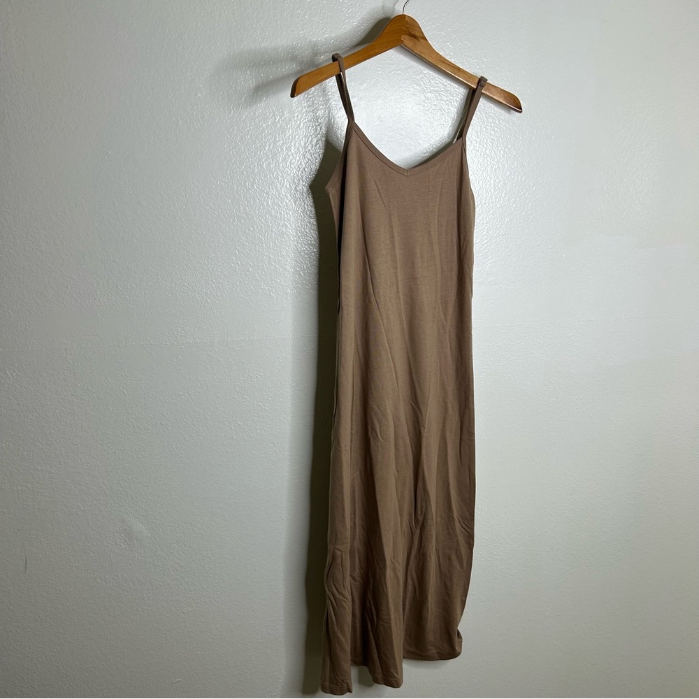 NWT MATE The Label Tencel Lounge Midi Tank Dress in Mushroom Size XS